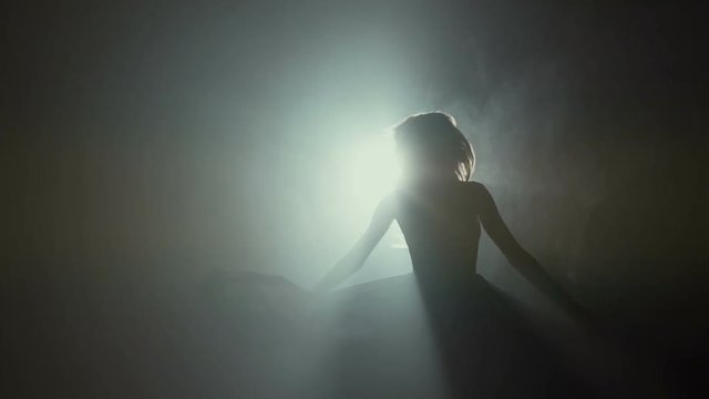 Silhouette of a dancing ballerina