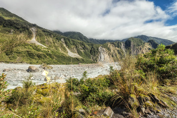 Hiking at the terrains to Franz & Fox glaciers in the South Isla