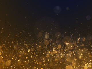 Gold Glittering Bokeh Glamour Background.