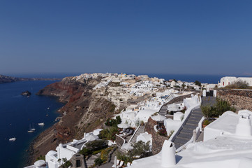 landscape with Oia town on Santorini