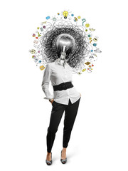 lamp head woman have got an idea