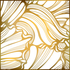 Golden Wavy Decorative Background