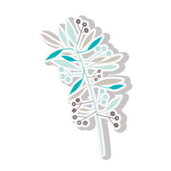 Branches with leaves icon over white background. plant natural decoration theme. colorful design. vector illustration