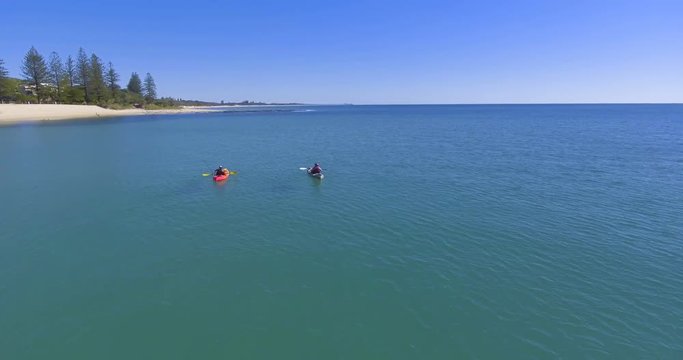 kayaking or canoeing in the ocean