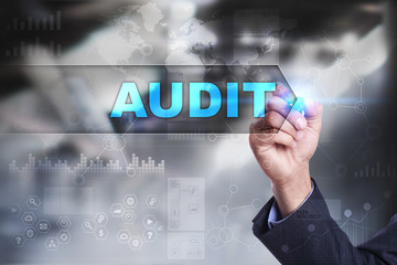 Business is drawing on virtual screen. audit concept.