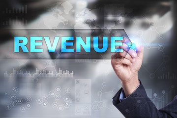 Business is drawing on virtual screen. revenue concept.