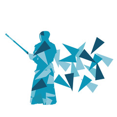 Kendo fighter vector background abstract illustration concept ma