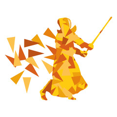 Kendo fighter vector background abstract illustration concept ma
