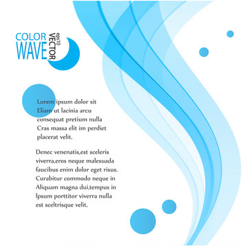 Abstract background with blue wave. Vector illustration
