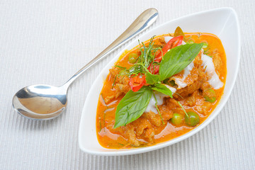 Panaeng or Meat in Spicy Coconut Cream,Thailand famous food
