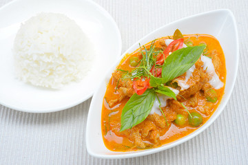 Panaeng or Meat in Spicy Coconut Cream,Thailand famous food
