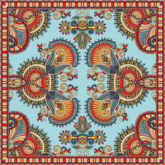 authentic silk neck scarf or kerchief square pattern design in u