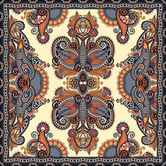 authentic silk neck scarf or kerchief square pattern design in u