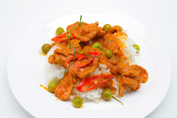 Panaeng or Meat in Spicy Coconut Cream,Thailand famous food
