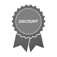 Isolated badge icon with    the text DISCOUNT