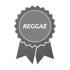 Isolated badge icon with    the text REGGAE