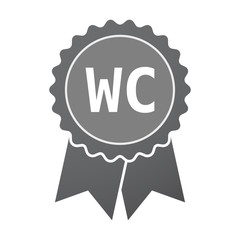 Isolated badge icon with    the text WC