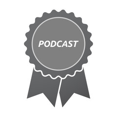 Isolated badge icon with    the text PODCAST