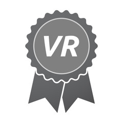 Isolated badge icon with    the virtual reality acronym VR