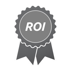 Isolated badge icon with    the return of investment acronym ROI