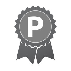 Isolated badge icon with    the letter P