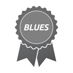 Isolated badge icon with    the text BLUES