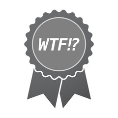 Isolated badge icon with    the text WTF!?