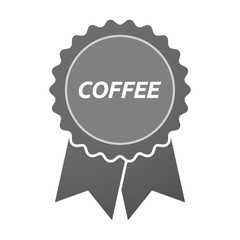 Isolated badge icon with    the text COFFEE