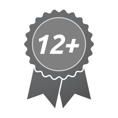 Isolated badge icon with    the text 12+
