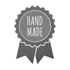 Isolated badge icon with    the text HAND MADE