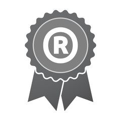 Isolated badge icon with    the registered trademark symbol