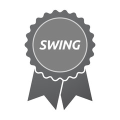 Isolated badge icon with    the text SWING