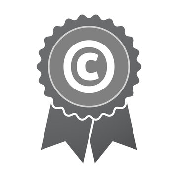Isolated badge icon with    the  copyright sign