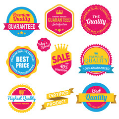 Web stickers, banners and labels. Sale arrow tag icons. Discount special offer symbols. 50%, 60%, 70% and 80% percent discount signs. Price tags set. Vector illustration