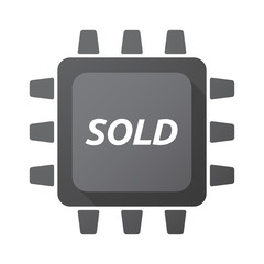 Isolated Central Processing Unit icon with    the text SOLD