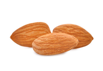 almonds isolated on white