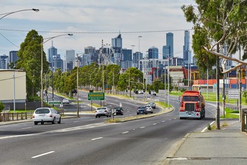 Fototapeta na wymiar Main road in Melbourne