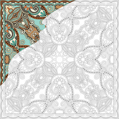 unique coloring book square page for adults - floral authentic c