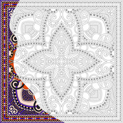 unique coloring book square page for adults - floral authentic c