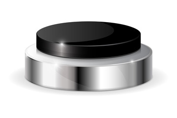 Black push button with metal base