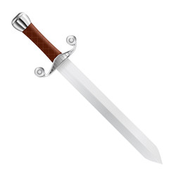 Sword with silver blade
