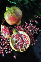 Close up Half of Pomegranate