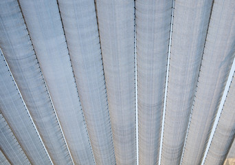 Roof canopy fabric arranged straight line