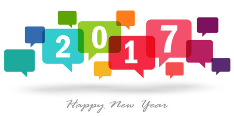 new year 2017 speech bubbles