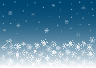 Winter background with snowflakes; Editable background color.