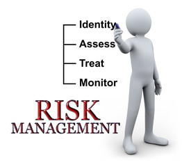 3d man writing risk management