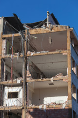 destruction, démolition immeuble, béton armé, 