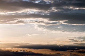 colorful dramatic sky with cloud at sunset
