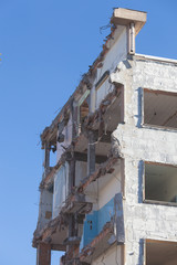 destruction, démolition immeuble, béton armé, 
