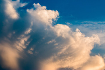colorful dramatic sky with cloud at sunset